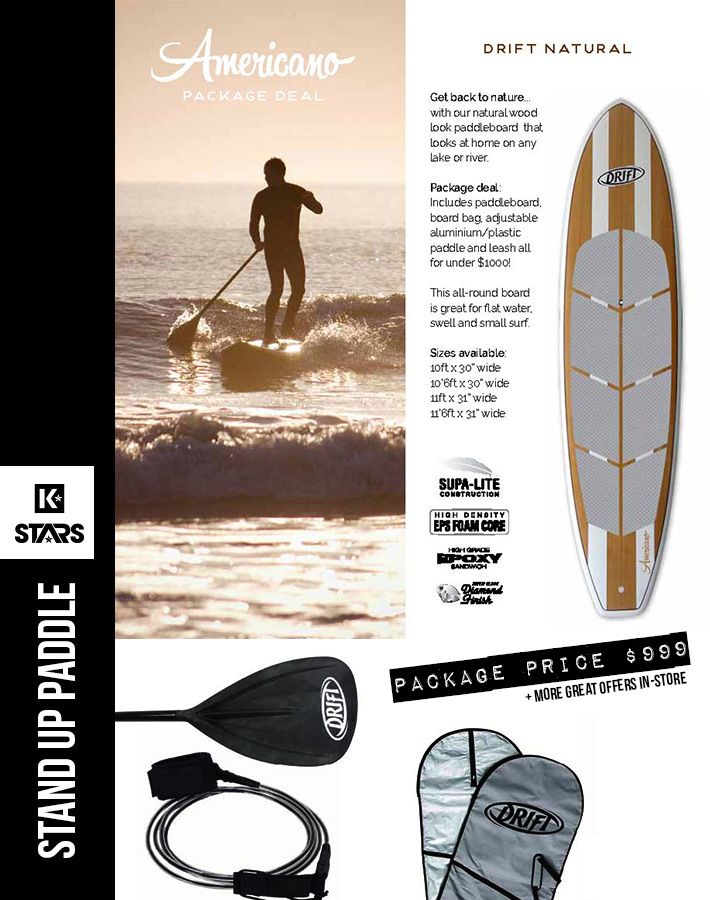 Natural Americano SUP Package only $999 