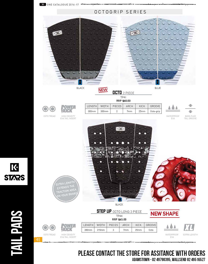 Ocean & Earth Tail Pads - available now, contact the store to place an order.